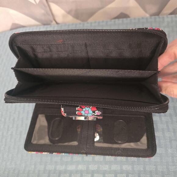 Vera Bradley Turnlock Parisian Paisley Print Wallet Zip Around Women's - Picture 6 of 8